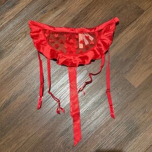 Victoria's Secret Dream Angels Red Heart Apron Garter Belt